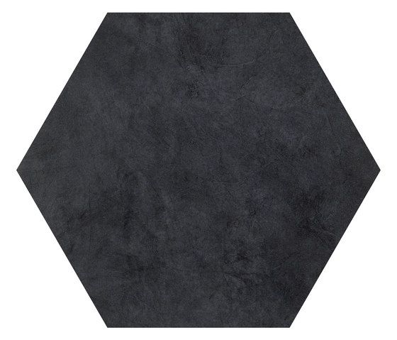 Керамогранит Ornamenta Basic Black BA60B, цвет чёрный, поверхность матовая, шестиугольник, 600x600