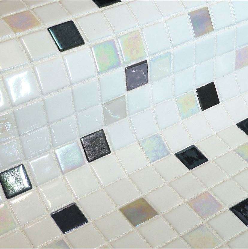 Мозаика Ezarri Fosfo Mix Draco Люминисцентная, цвет чёрно-белый, поверхность глянцевая, прямоугольник, 313x495