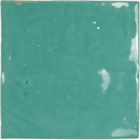 Керамическая плитка Wow Mestizaje Zellige Turques 111345, цвет зелёный, поверхность глянцевая, квадрат, 125x125