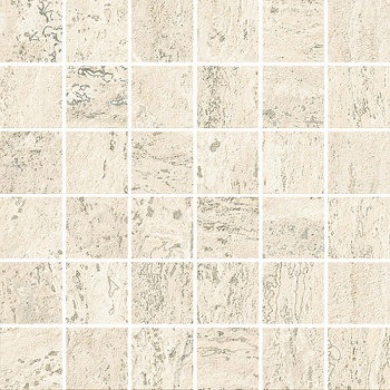 Керамогранит Мозаика Impronta I Travertini Trav.Bianco Vein Cut Mosaico TR023MA, цвет белый, поверхность натуральная, квадрат, 300x300