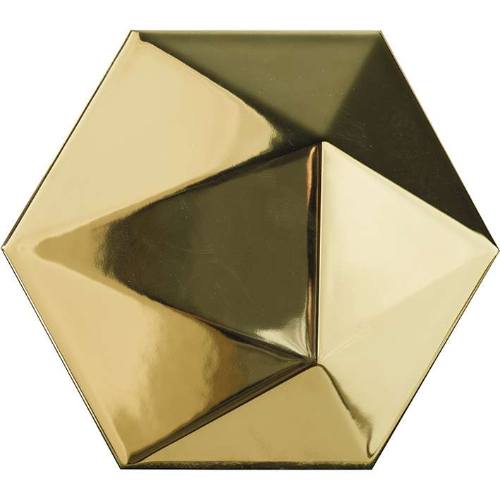 Керамическая плитка L'Antic Colonial Faces H4 Oro L138000291, цвет золотой, поверхность матовая 3d (объёмная), шестиугольник, 130x150