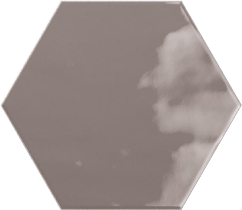 Керамическая плитка Ribesalbes Hex Charcoal Glossy, цвет коричневый, поверхность глянцевая, шестиугольник, 150x173