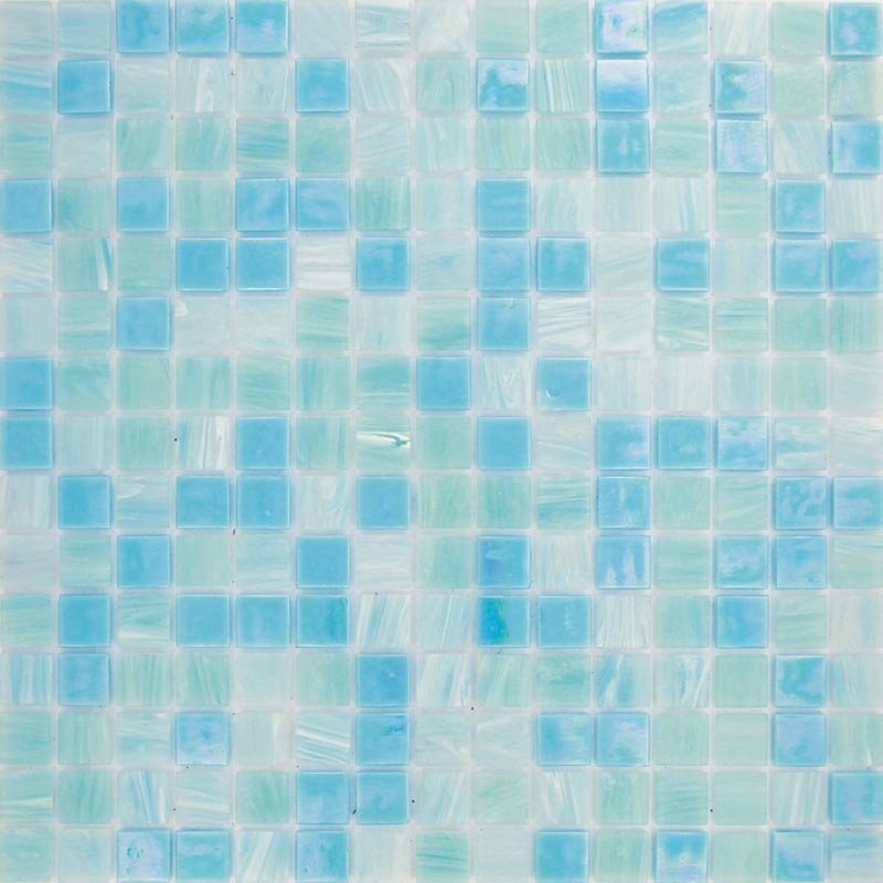 Мозаика Alma Mosaic Смеси 20 Crete(m), цвет голубой, поверхность глянцевая, квадрат, 327x327