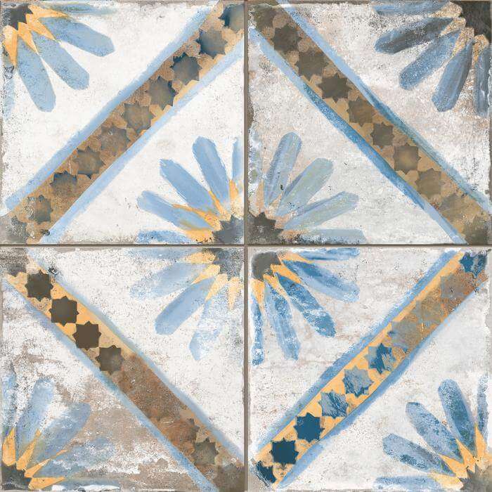 Керамическая плитка Peronda Fs Marrakech Blue 21936, цвет разноцветный, поверхность матовая, квадрат, 450x450