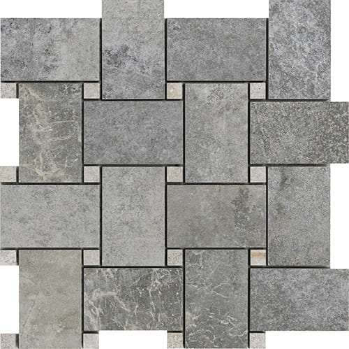 Мозаика La Fabbrica Jungle Stone Intreccio Silver Nat 154306, цвет серый, поверхность матовая, квадрат, 300x300
