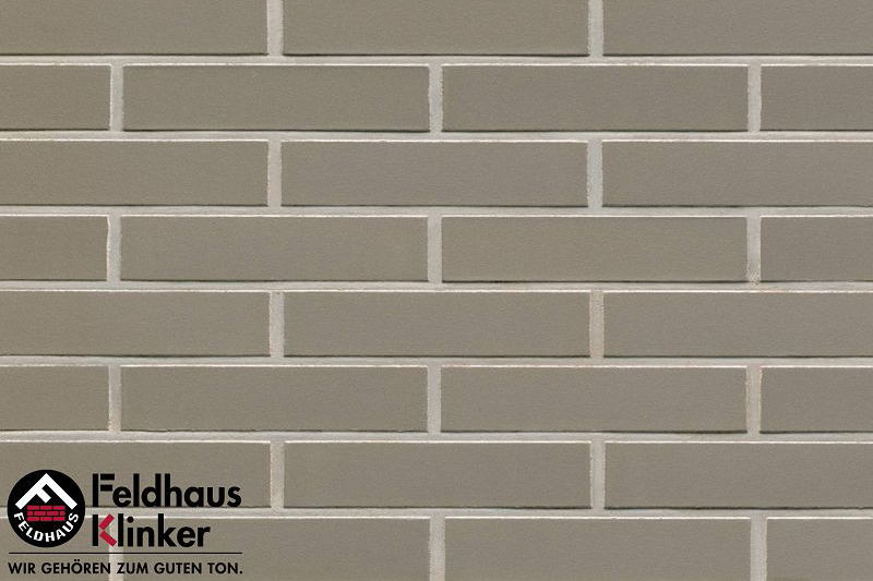 Клинкер Feldhaus Klinker Classic Agro Liso R800DF9, цвет серый, поверхность матовая, под кирпич, 52x240