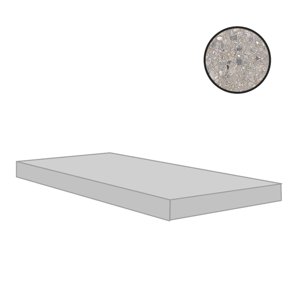Ступени Cerim Match Up Ceppo Earl Grey Mix Angolo Gradino Dx 772287, цвет серый, поверхность матовая, прямоугольник, 330x1200