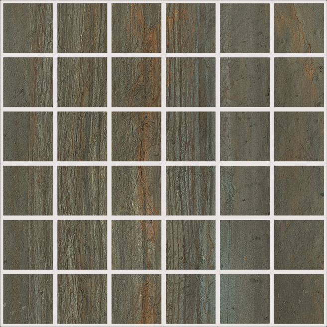 Мозаика Cerdomus Iskra Mosaico Ardesia Stone Levigato 94461, цвет серый коричневый, поверхность полированная, квадрат, 300x300