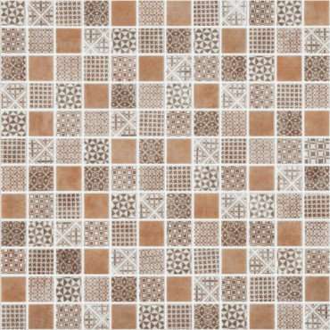 Мозаика Vidrepur Born Brown, цвет коричневый, поверхность матовая, квадрат, 317x317