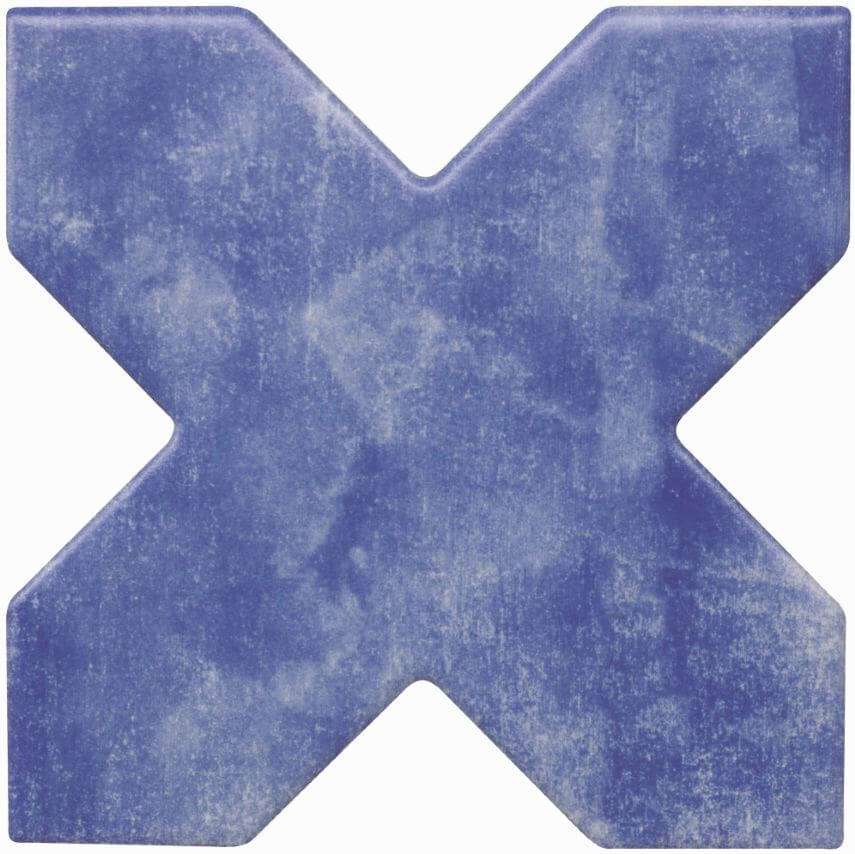 Керамогранит Cevica Becolors Cross Electric Blue, цвет синий, поверхность матовая, квадрат, 133x133