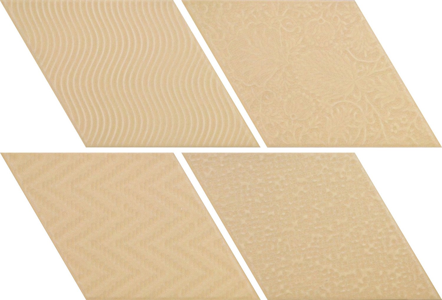 Керамическая плитка Equipe Rhombus Cream 21291, цвет бежевый, поверхность матовая, ромб, 140x240