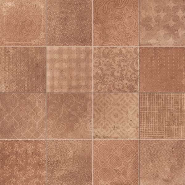 Керамогранит Serenissima Riabita il Cotto Fabric Classic 10463962, цвет оранжевый, поверхность матовая, квадрат, 400x400