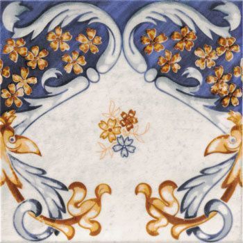 Керамическая плитка Mainzu Aranjuez Revestimiento, цвет белый жёлтый синий, поверхность глянцевая, квадрат, 200x200