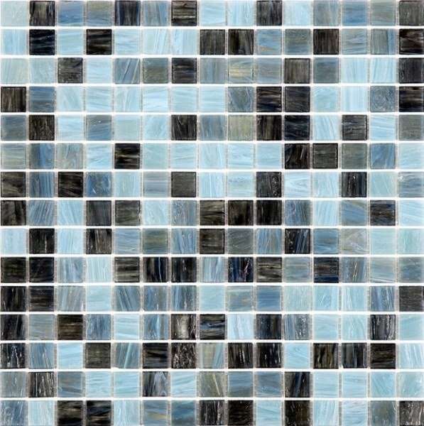 Мозаика Alma Mosaic Смеси 20 Halifax, цвет серый чёрный голубой, поверхность глянцевая, квадрат, 327x327