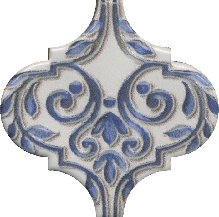 Декоративные элементы Kerama Marazzi Арабески Майолика 2 VT\A317\65000, цвет белый голубой, поверхность глянцевая, арабеска, 65x65