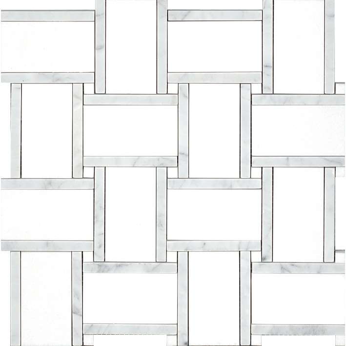 Мозаика L'Antic Colonial Essential Braid Thassos 100308749, цвет белый серый, поверхность матовая, квадрат, 308x308
