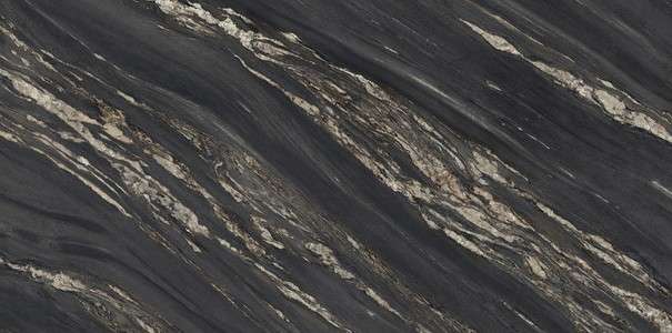 Керамогранит Ariostea Ultra Marmi Tropical Black Lucidato Shiny UM6L157674, цвет чёрный, поверхность полированная, прямоугольник, 750x1500