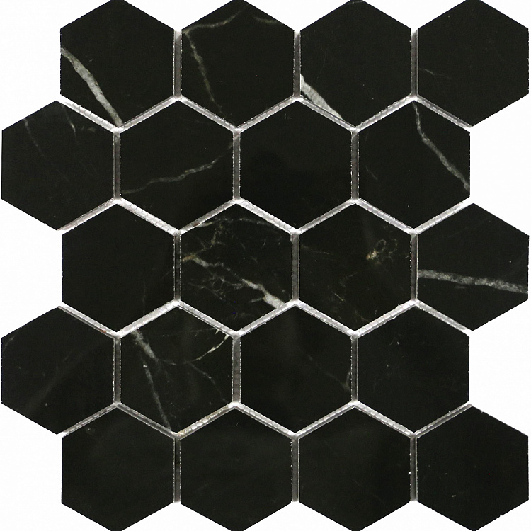 Мозаика Caramelle Mosaic Marble Porcelain Marrone Oriente Pol 37x64, цвет чёрный, поверхность полированная, прямоугольник, 367x308