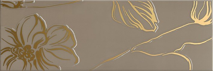 Декоративные элементы Domino Anya Decor Gold Brown, цвет коричневый, поверхность глянцевая, прямоугольник, 200x600