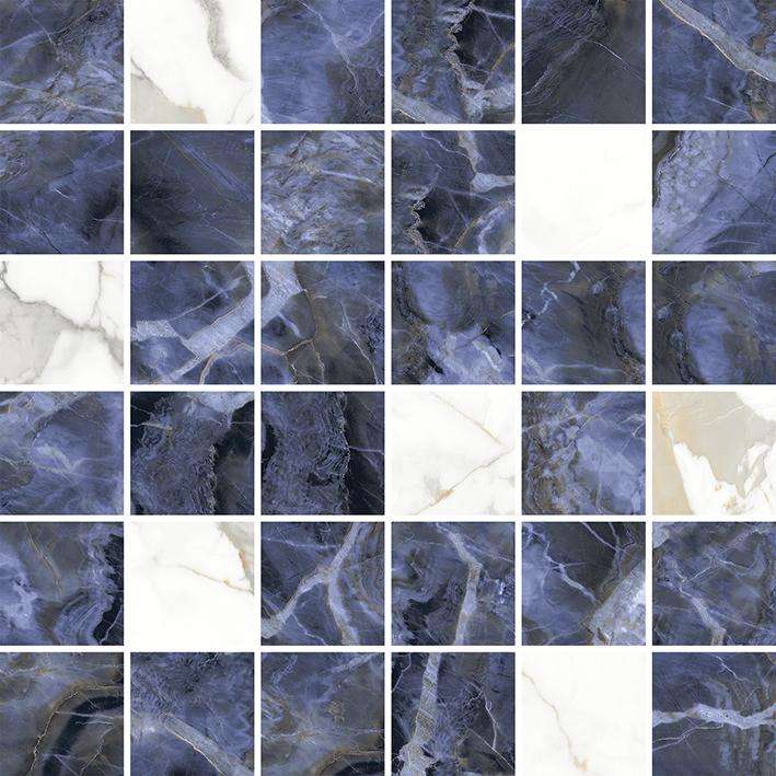 Мозаика Laparet Laurel Микс Синий, цвет белый синий, поверхность матовая, квадрат, 297x297