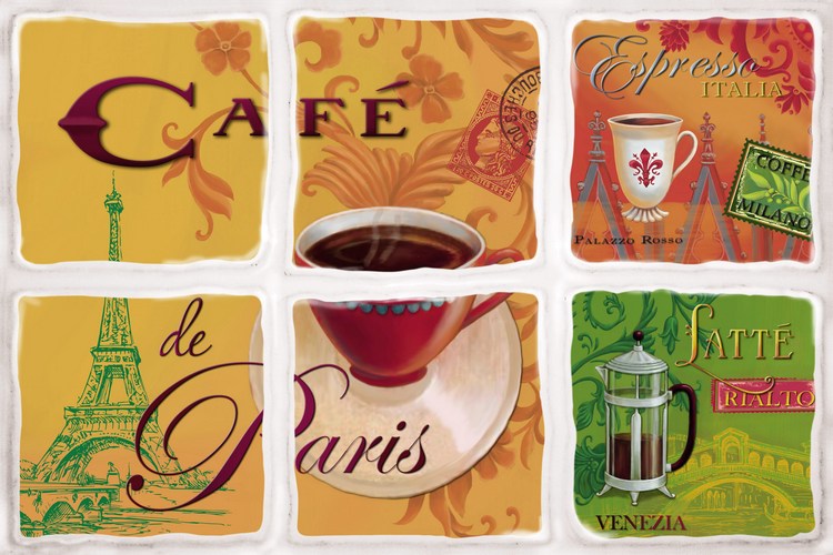 Декоративные элементы Piastrella Микс Белый Кафе Париж, цвет разноцветный, поверхность матовая, квадрат, 200x200