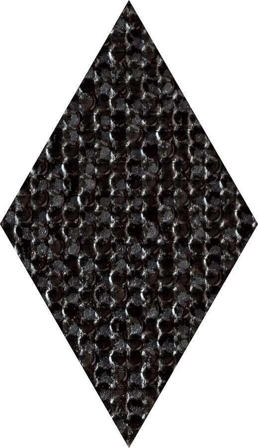 Керамическая плитка Tubadzin Coralle Diamond Black, цвет чёрный, поверхность матовая, ромб, 96x112