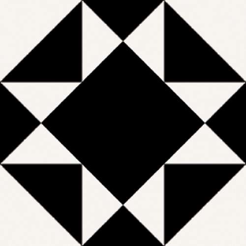 Керамогранит Nanda Tiles Kompas Venet, цвет чёрно-белый, поверхность матовая натуральная, квадрат, 200x200
