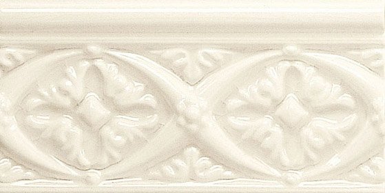 Бордюры Adex ADMO4004 Relieve Bizantino C/C Marfil, цвет слоновая кость, поверхность глянцевая, прямоугольник, 75x150