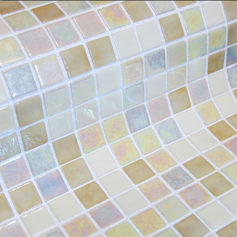 Мозаика Ezarri Fosfo Mix Argo Люминисцентная, цвет бежевый, поверхность глянцевая, прямоугольник, 313x495