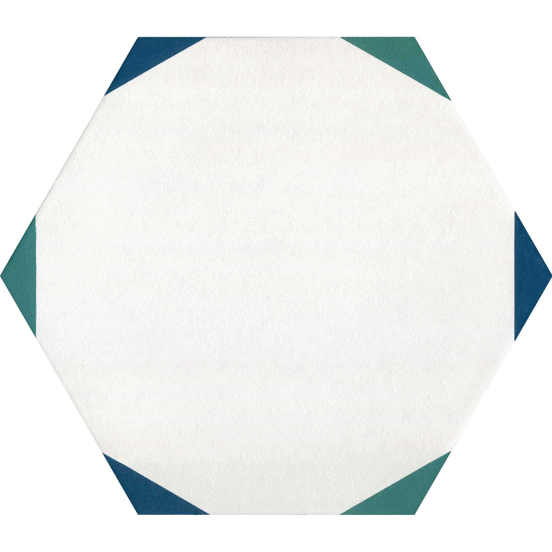 Керамогранит Ornamenta Medley Sun Green ME25SG, цвет белый зелёный, поверхность матовая, шестиугольник, 250x250