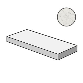 Ступени Italon Charme Extra Carrara Scalino Angolare SX 620070001005, цвет белый, поверхность матовая, прямоугольник с капиносом, 330x1200