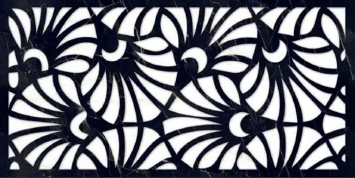 Декоративные элементы Art Ceramic Mira Black Decore, цвет чёрно-белый, поверхность полированная, прямоугольник, 600x1200