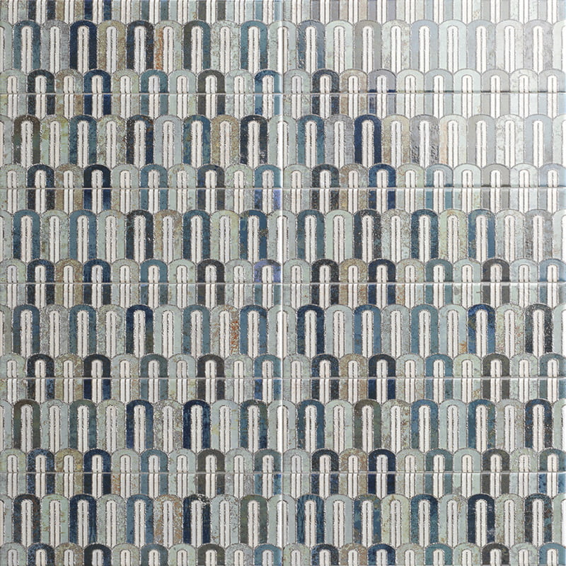 Декоративные элементы Mainzu Bellagio Arco Blu, цвет белый синий, поверхность матовая, прямоугольник, 100x300
