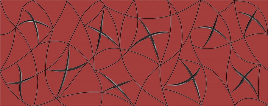 Декоративные элементы Azori Vela Carmin Stella, цвет красный, поверхность глянцевая, прямоугольник, 201x505