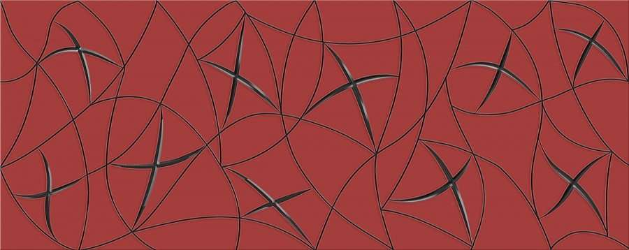 Декоративные элементы Azori Vela Carmin Stella, цвет красный, поверхность глянцевая, прямоугольник, 201x505