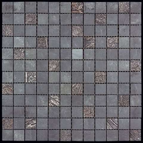 Мозаика Natural Mosaic Inka BDA-2318 (BDA-085) (Стекло Мрамор Агломерат), цвет серый, поверхность глянцевая, квадрат, 298x298