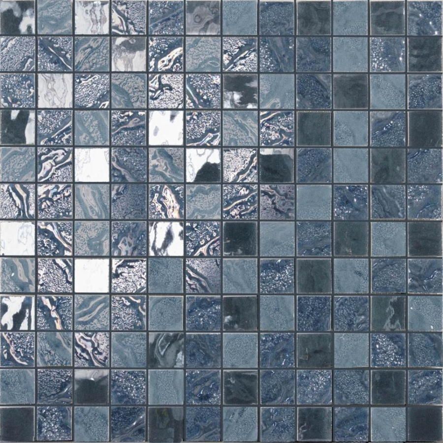 Мозаика Supergres Four Seasons Mosaico Ocean FSOC, цвет синий, поверхность глянцевая, квадрат, 300x300