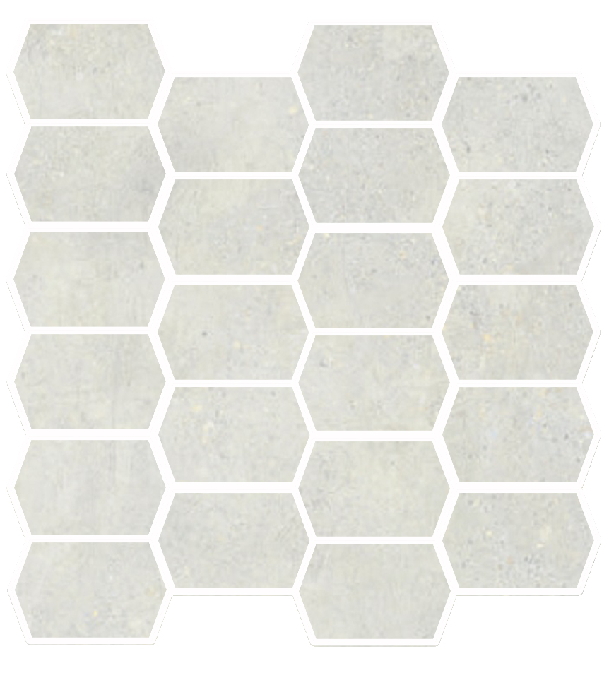 Мозаика Elios Montreal Mosaico Royal Grey 00XH280, цвет серый, поверхность матовая, шестиугольник, 320x350