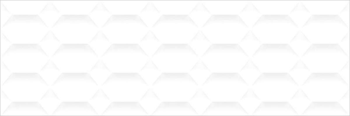 Декоративные элементы Gravita Satin White Hexa, цвет белый, поверхность матовая рельефная, прямоугольник, 300x900