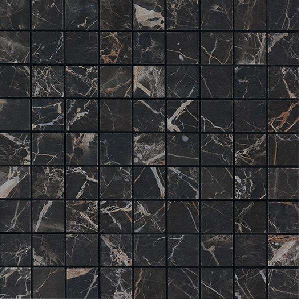 Мозаика Marazzi Italy Allmarble Mosaico Saint Laurent MMQ3, цвет чёрный, поверхность матовая, квадрат, 300x300