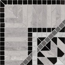 Вставки Vives Via Appia Cantonera Corfu Negro, цвет чёрно-белый, поверхность полированная, квадрат, 217x217