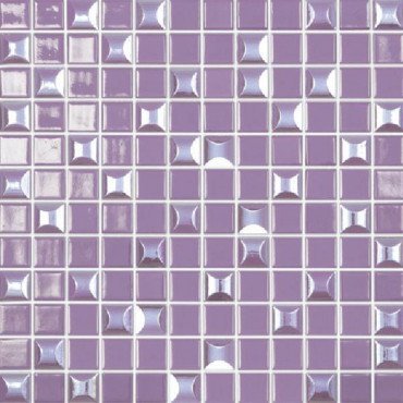 Мозаика Vidrepur Edna Mix №833 Пурпурный, цвет фиолетовый, поверхность глянцевая, квадрат, 317x317