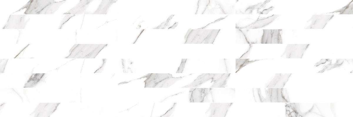 Декоративные элементы Laparet Viva Декор Мозаичный Белый MM60152, цвет белый, поверхность глянцевая, прямоугольник, 200x600