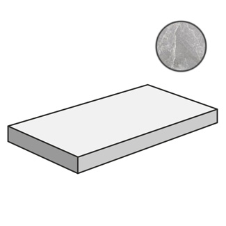 Ступени Cerdomus Supreme Angolo Sn Grad.C.Retta Silver Grip 77553, цвет серый, поверхность структурированная, прямоугольник с капиносом, 330x1200