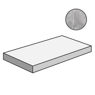 Ступени Cerdomus Supreme Angolo Sn Grad.C.Retta Silver Grip 77553, цвет серый, поверхность структурированная, прямоугольник с капиносом, 330x1200