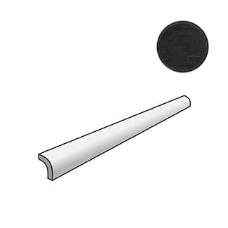 Бордюры Equipe La Riviera Pencil Bullnose Tourmaline 25925, цвет чёрный, поверхность глянцевая, прямоугольник, 30x200