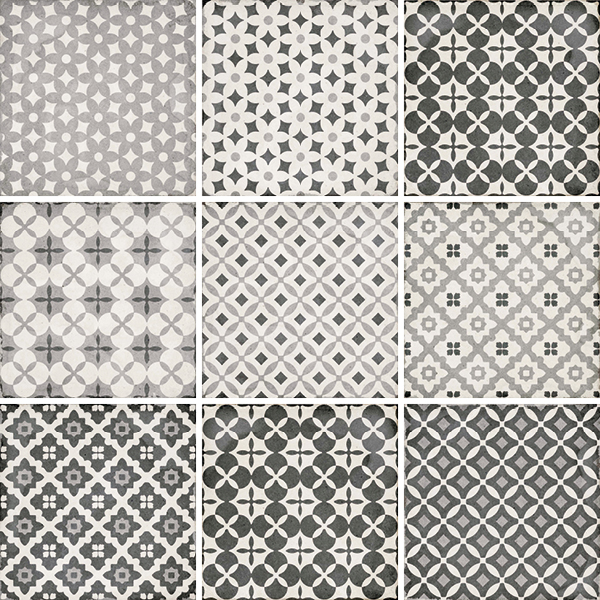Декоративные элементы Equipe Art Nouveau Alameda Grey 24420, цвет разноцветный, поверхность матовая, квадрат, 200x200