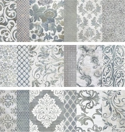 Декоративные элементы Ibero Perlage Dec. Versalles Perle Mix, цвет серый, поверхность глянцевая, прямоугольник, 250x750