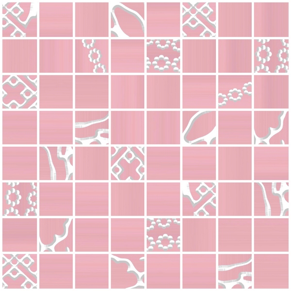 Мозаика Piastrella Синара Стандарт, цвет розовый, поверхность глянцевая, квадрат, 200x200