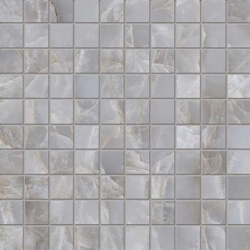 Мозаика Emilceramica (Acif) Tele Di Marmo Reloaded Mosaico 3X3 Onice Klimt Nat E0QN, цвет серый, поверхность матовая, квадрат, 300x300